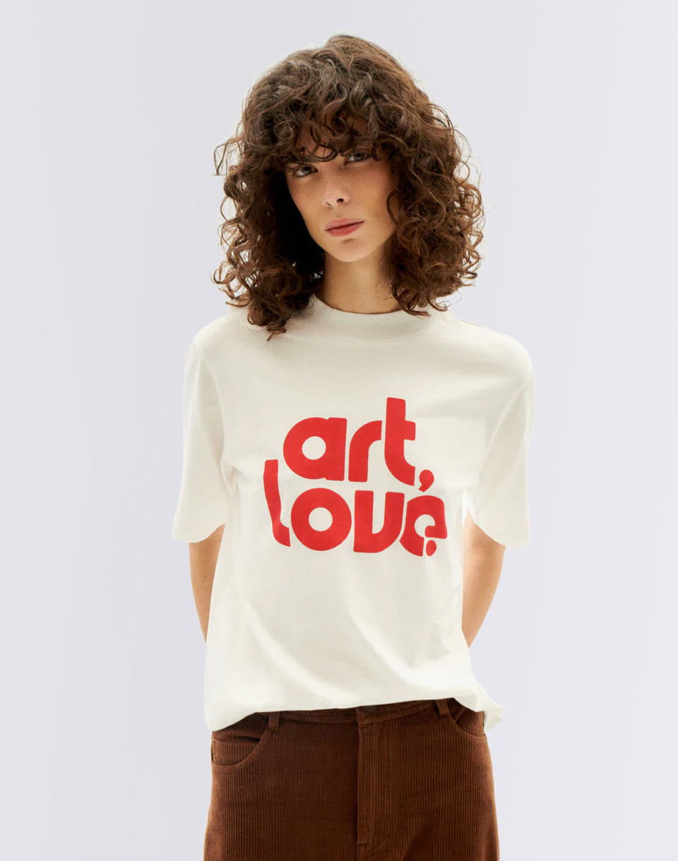Thinking MU Art&Love Mock T-Shirt SNOW WHITE XS