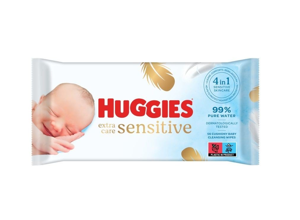 Huggies Extra Care Sensitive vlhčené ubrousky 56 ks