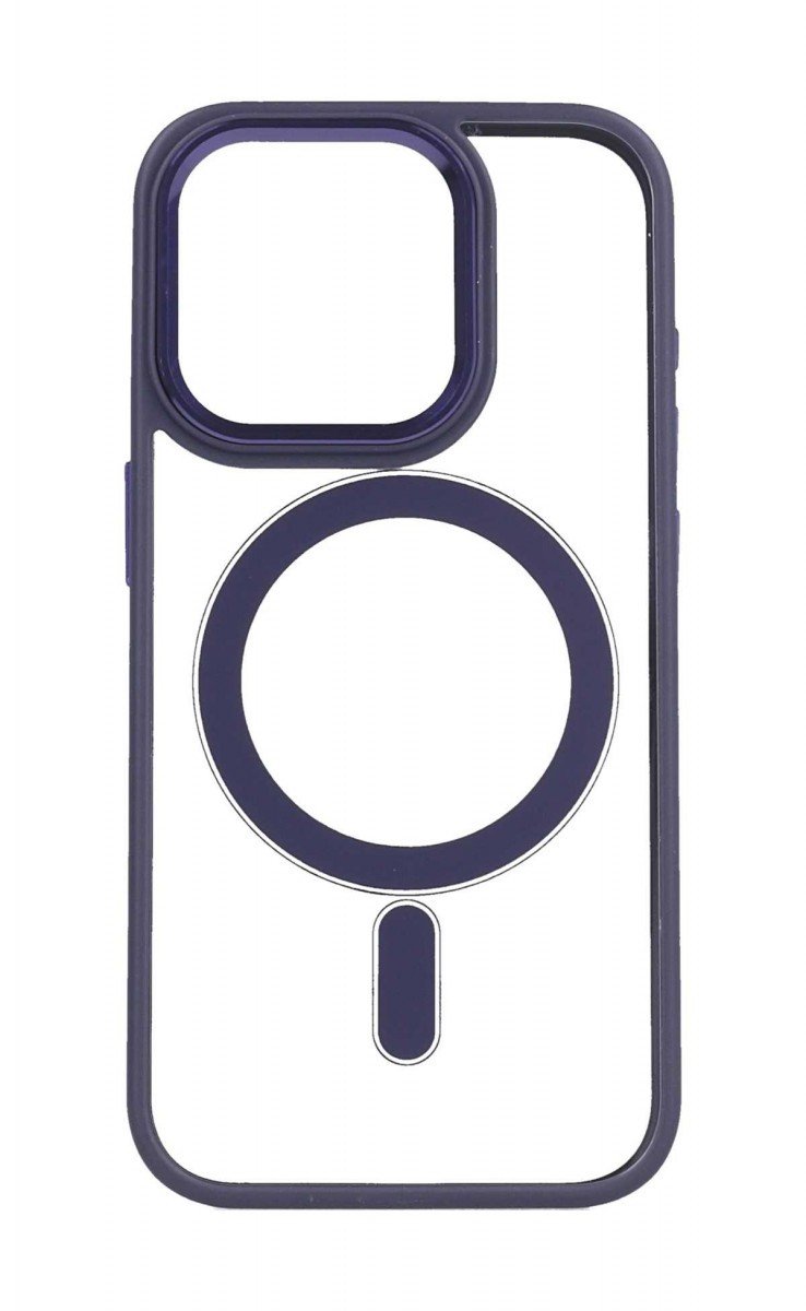 Kryt TopQ Magnetic iPhone 15 Pro pevný s fialovým rámečkem 105291