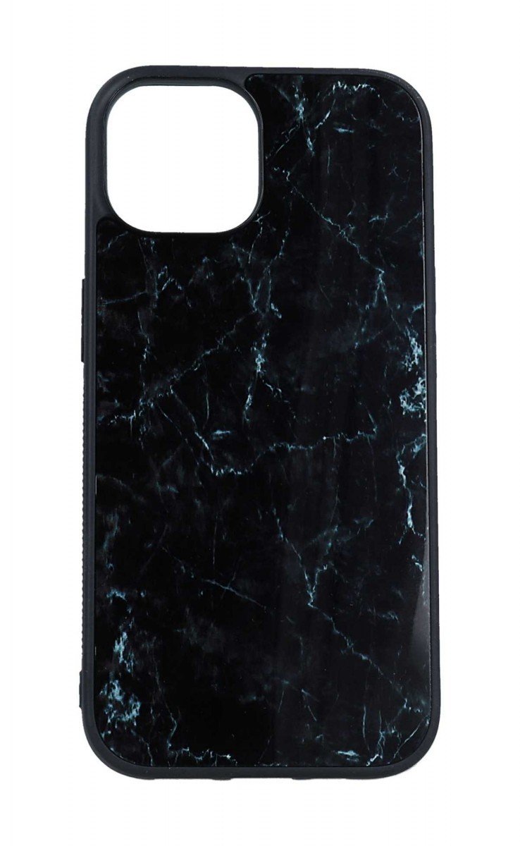 Kryt TopQ Marble iPhone 15 pevný Smoky Black 105204