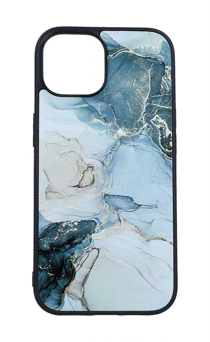 Kryt TopQ Marble iPhone 15 pevný Smoky Color 105202