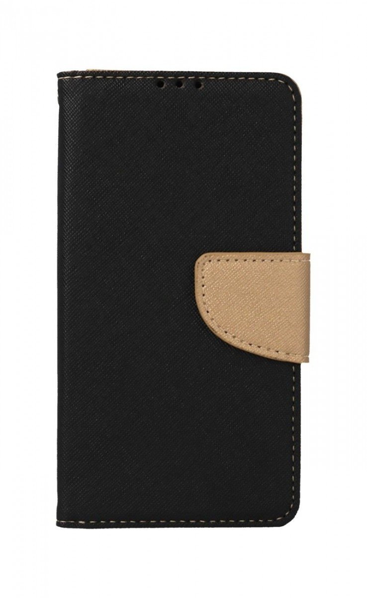 Pouzdro TopQ iPhone 15 knížkové černo-zlaté 105190
