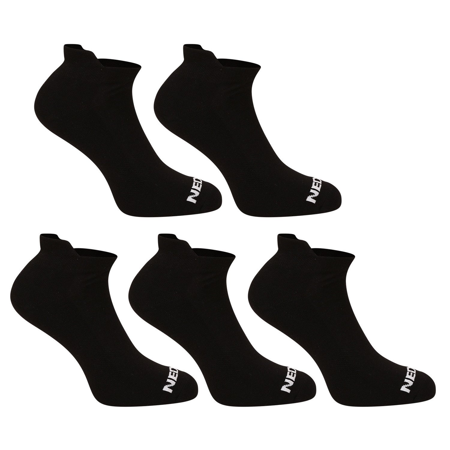 5PACK ponožky Nedeto nízké černé (5NDTPN001-brand) M