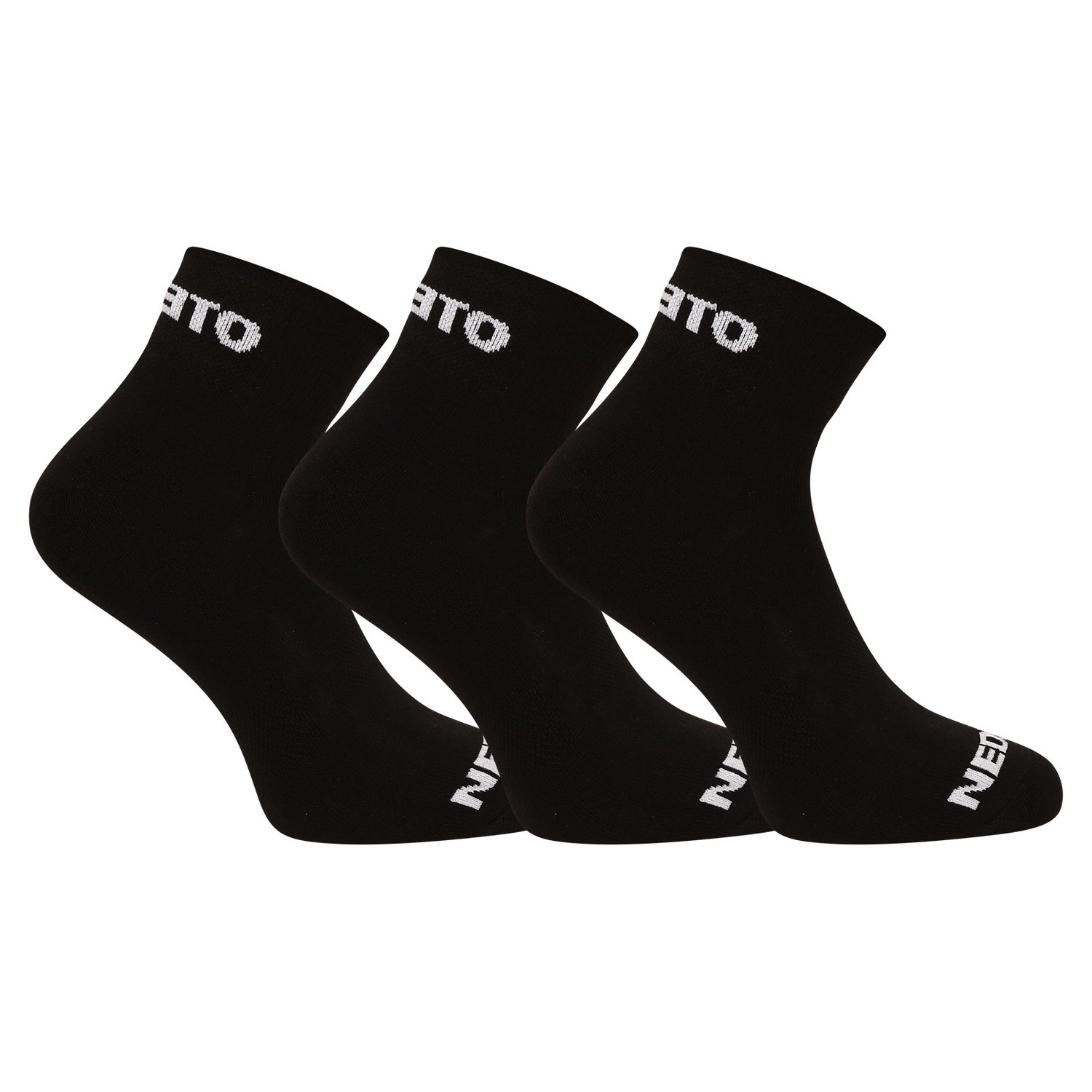 3PACK ponožky Nedeto kotníkové černé (3NDTPK001-brand) M