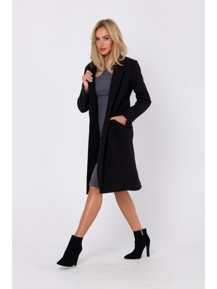 Made of Emotion Dámský kabát crombie coat Maduna M758 černá S