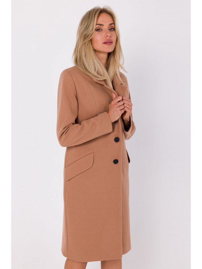 Made of Emotion Dámský kabát crombie coat Maduna M758 camel S