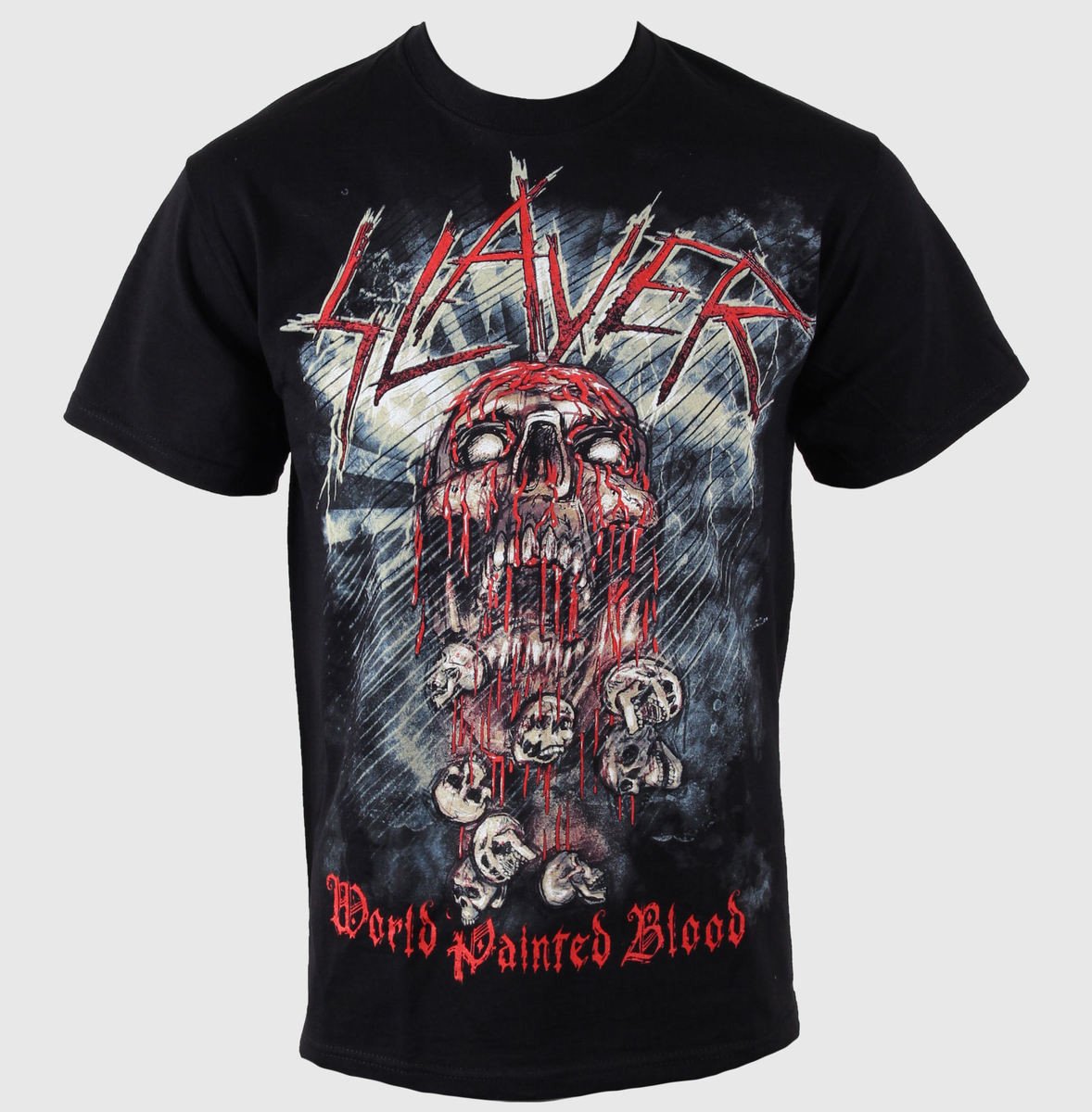 Tričko metal pánské Slayer - World Painted Blood Skull - ROCK OFF - SLAYTEE09MB S