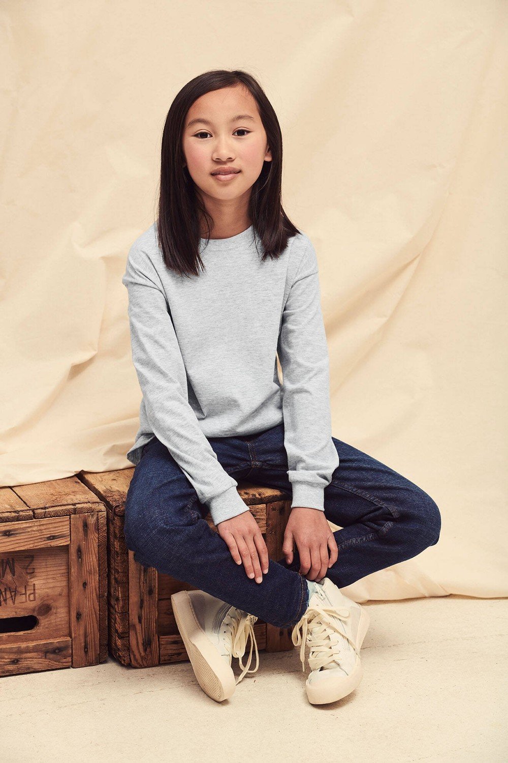 Szara  koszulka dziecięca Valueweight Fruit of the Loom