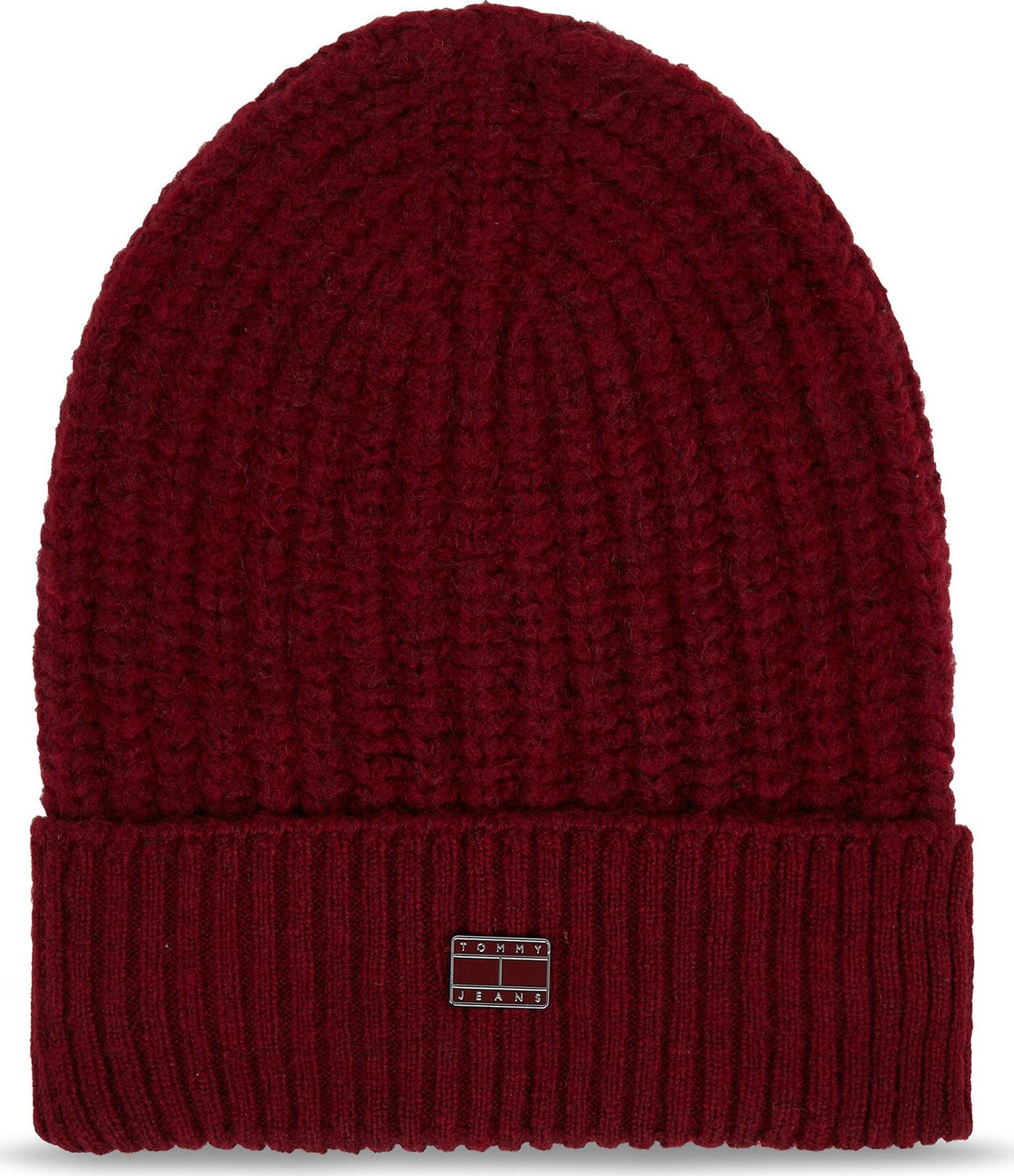 Čepice Tommy Jeans Tjw Cosy Knit Beanie AW0AW15462 Deep Rouge VLP