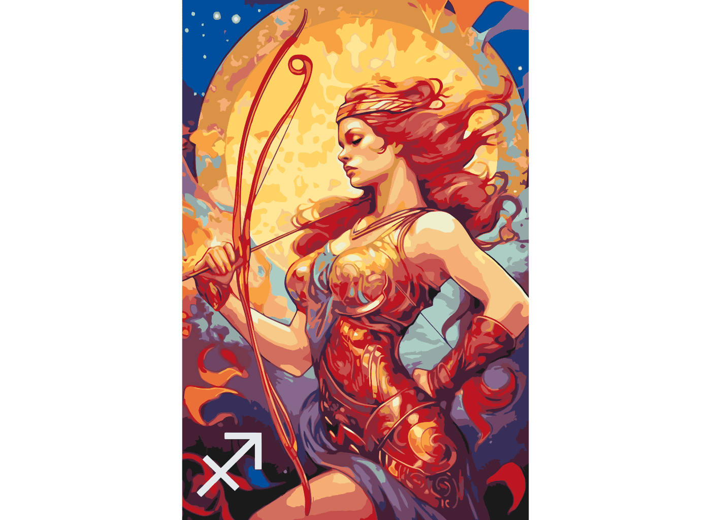 MALUJEŠ Malování podle čísel - HVĚZDNÉ ZNAMENÍ - STŘELEC Rozměr: 40x60 cm, Rámování: bez rámu a bez vypnutí plátna