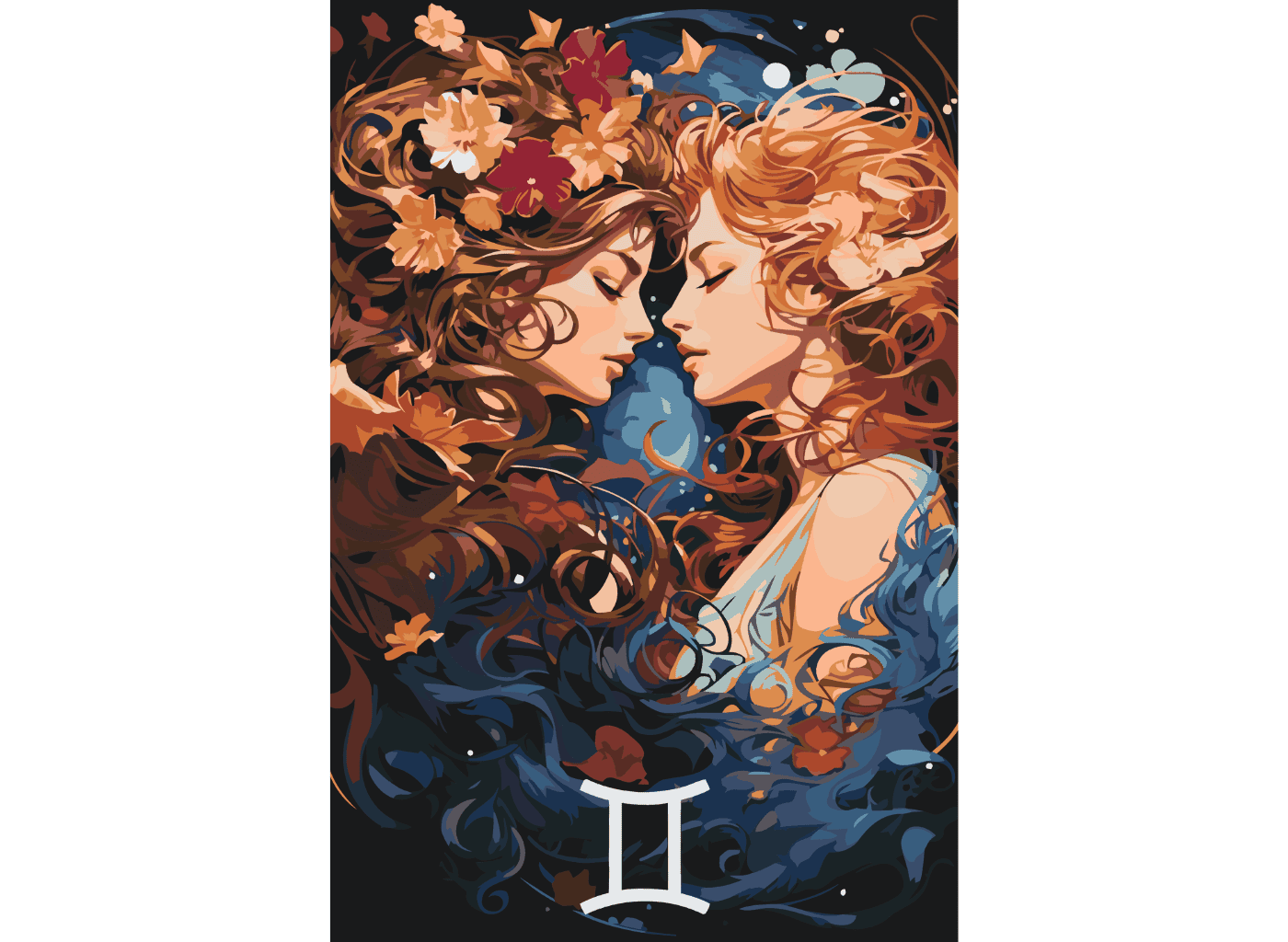 MALUJEŠ Malování podle čísel - HVĚZDNÉ ZNAMENÍ - BLÍŽENCI Rozměr: 40x60 cm, Rámování: bez rámu a bez vypnutí plátna