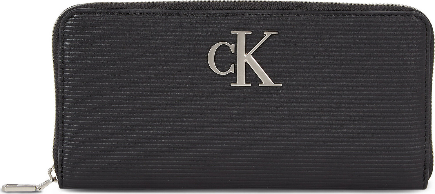 Dámská peněženka Calvin Klein Jeans Minimal Monogram Zip Around T K60K611269 Black BDS