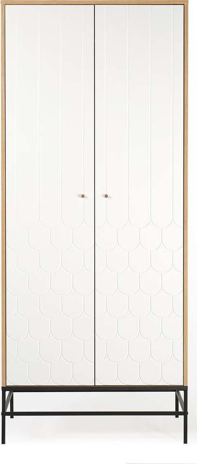 Bílá šatní skříň 80x190 cm Lia - Woodman