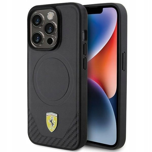 Ferrari Carbon Metal MagSafe zadní kryt pro iPhone 15 Pro