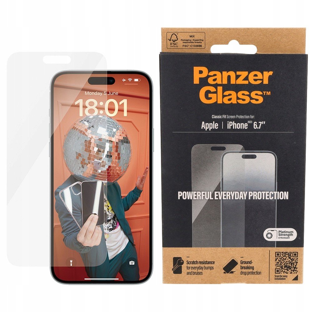 Tvrzené sklo pro iPhone 15 Plus, PanzerGlass