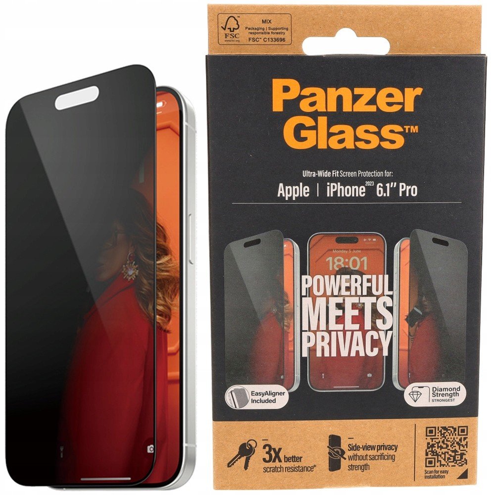 Privatizační sklo pro iPhone 15 Pro, PanzerGlass