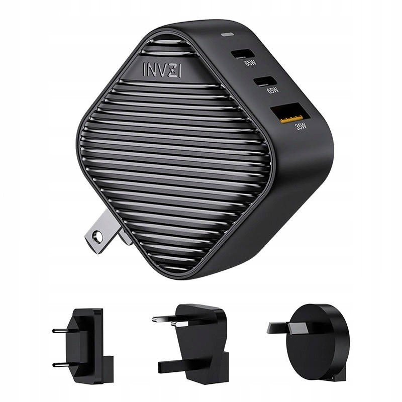 Síťová nabíječka Invzi GanHub 2x Usb-c Usb, 65