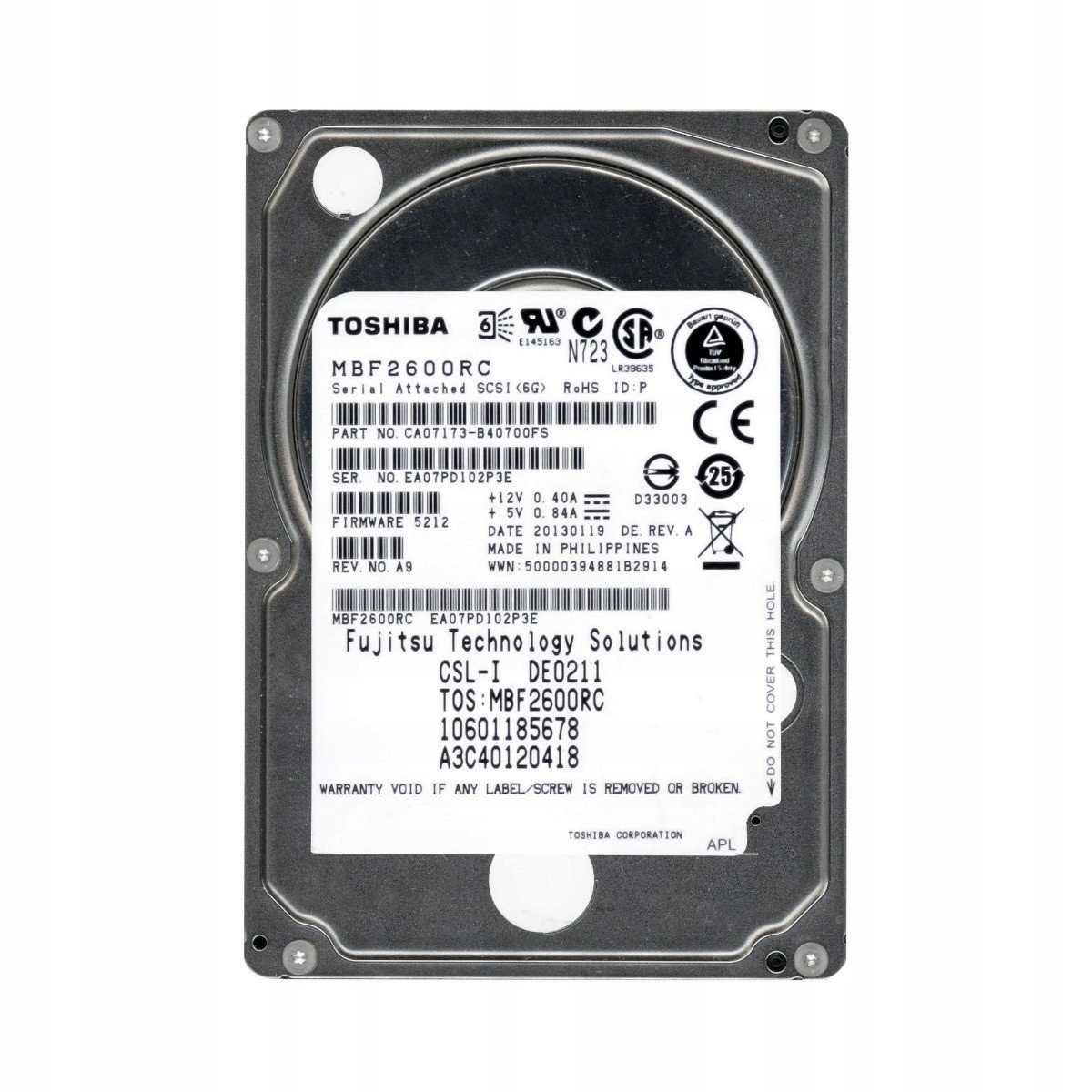 Fujitsu A3C40120418 600GB 10K SAS-2 2.5' MBF2600RC