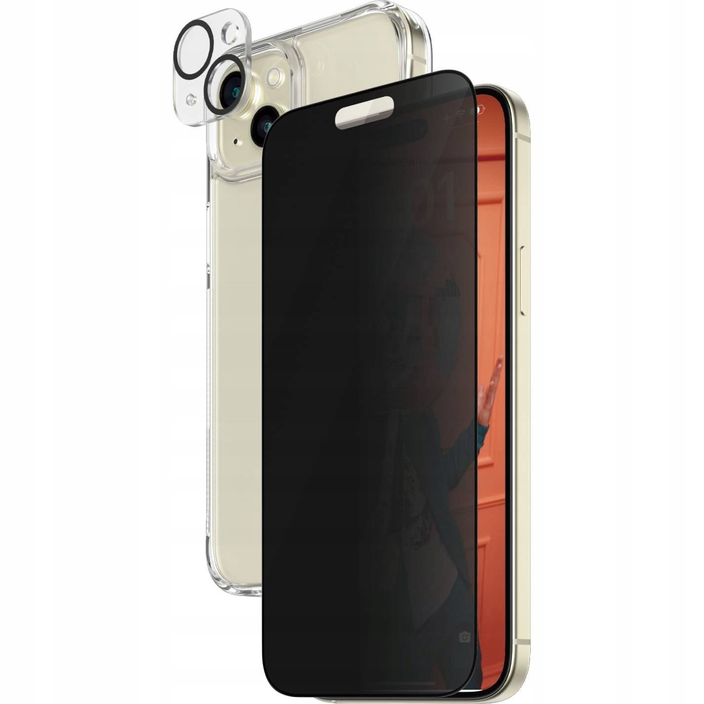 Kryt+sklo pro iPhone 15 Plus, PanzerGlass, sada