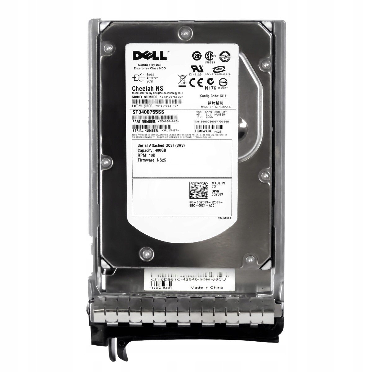 Dell 0GY583 400GB Sas 10K 16MB 3.5'' ST3400755SS