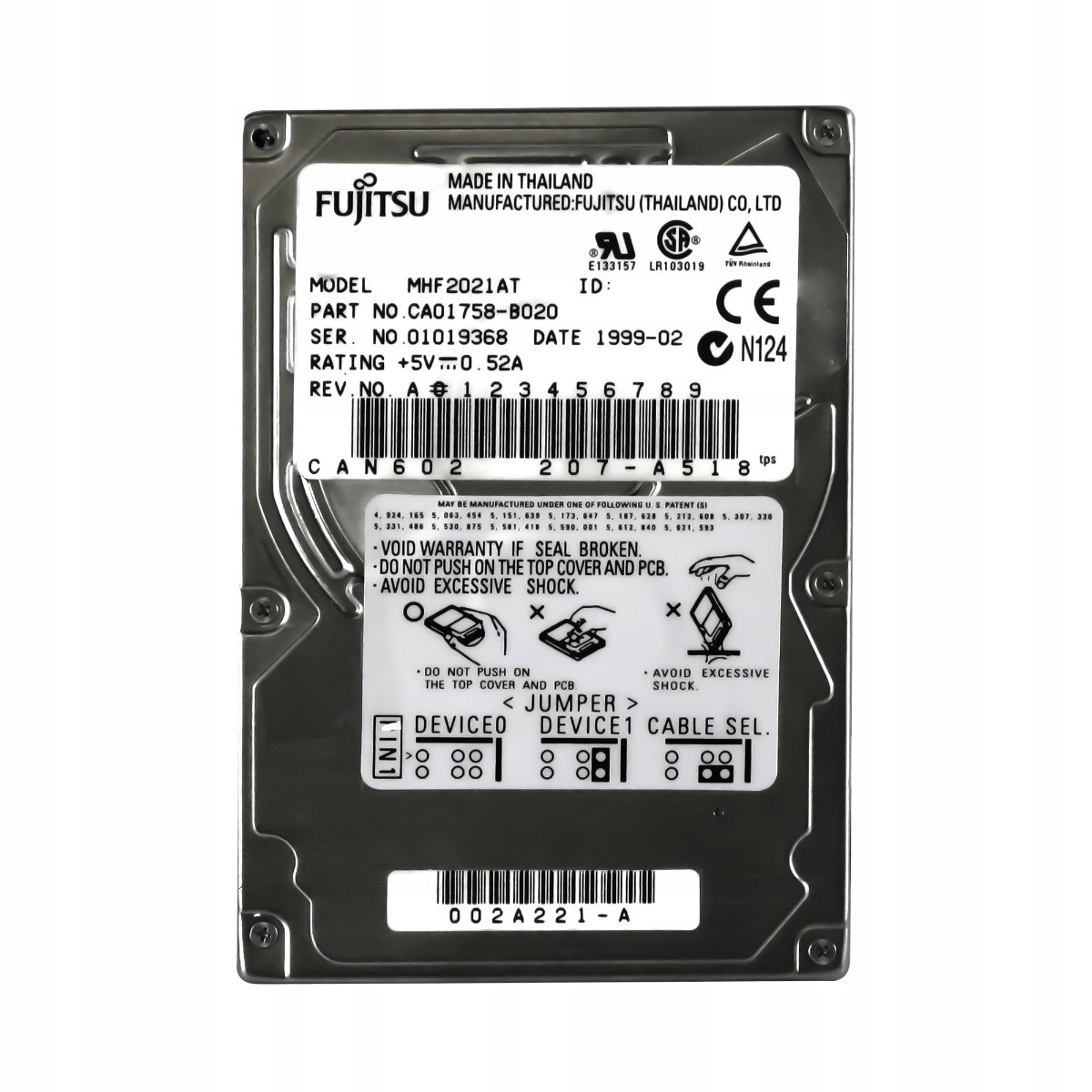 Fujitsu 2,1GB 4,2K Ata 2,5'' MHF2021AT