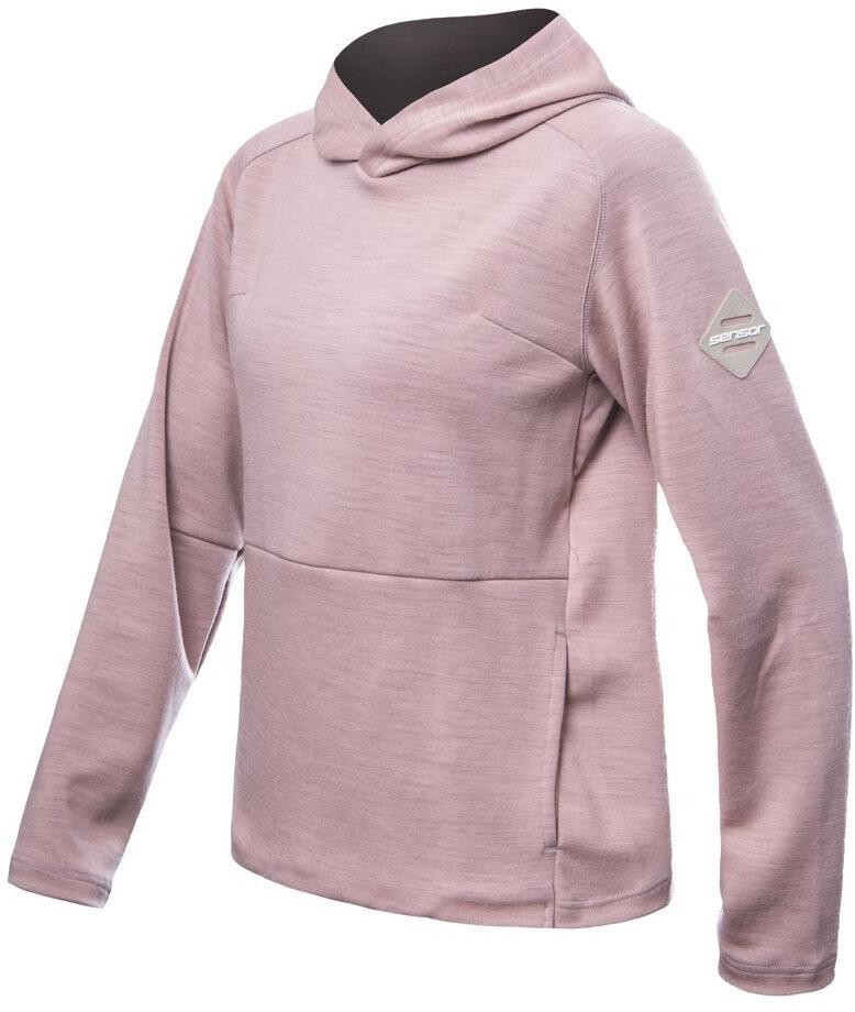Sensor Merino Upper traveller dámská mikina s kapucí dusty pink
