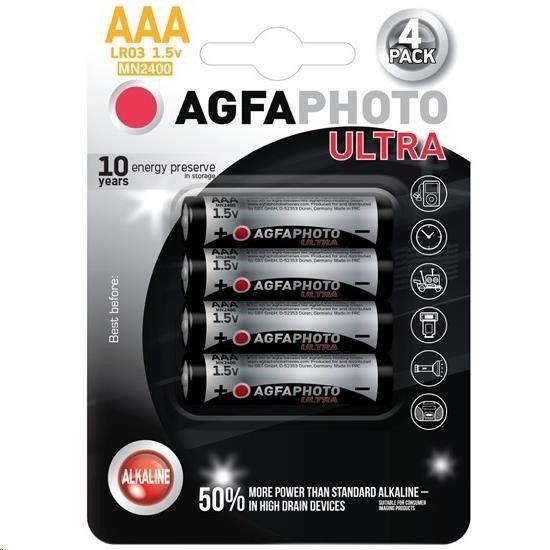 AgfaPhoto Ultra alkalická baterie LR03/AAA, 4ks