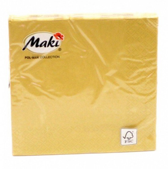 POL-MAK Ubrousky Maki Unicolor L - zlaté - 20 ks - 5400
