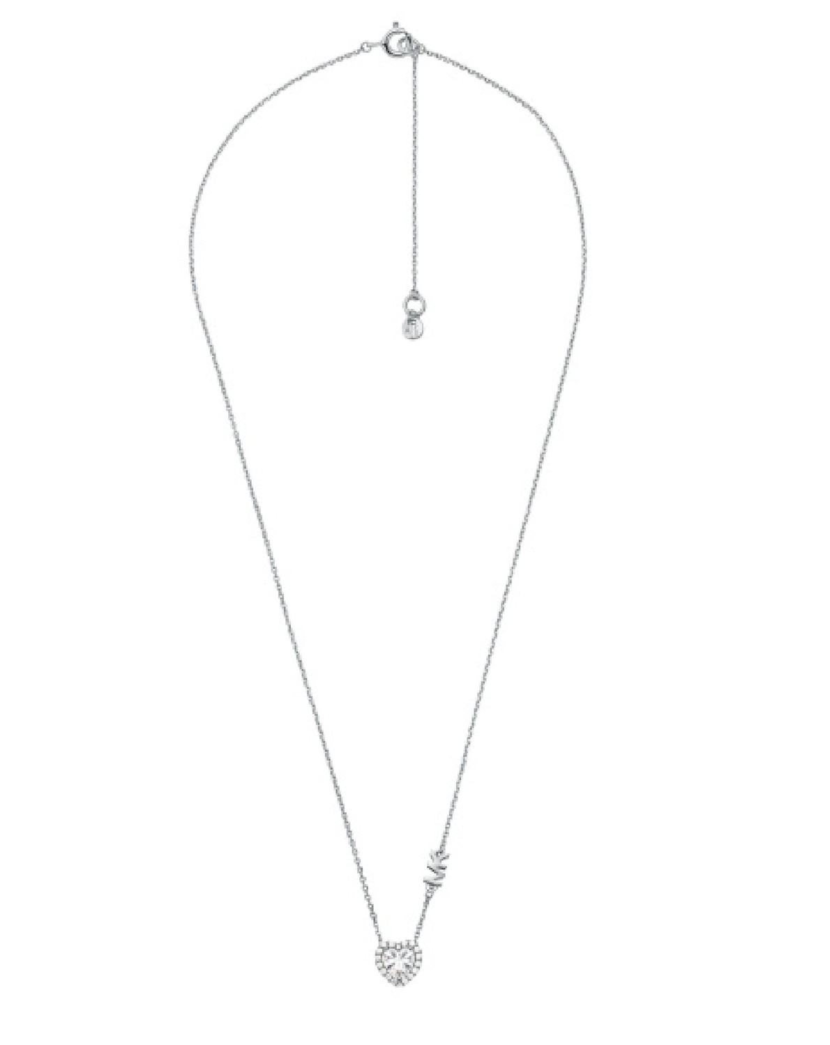 Michael Kors Něžný stříbrný náhrdelník se zirkony Pavé Heart MKC1520AN040