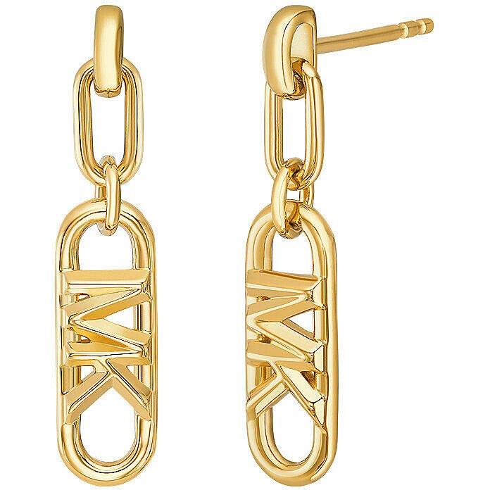 Michael Kors Slušivé pozlacené visací náušnice MKC164400710