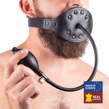 Roubík The RED Leather Gag with Pump The RED