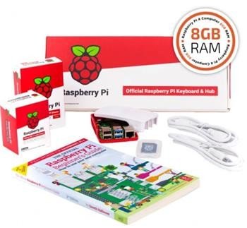 Raspberry Pi 4B/8GB Desktop Kit, malinový/bílý