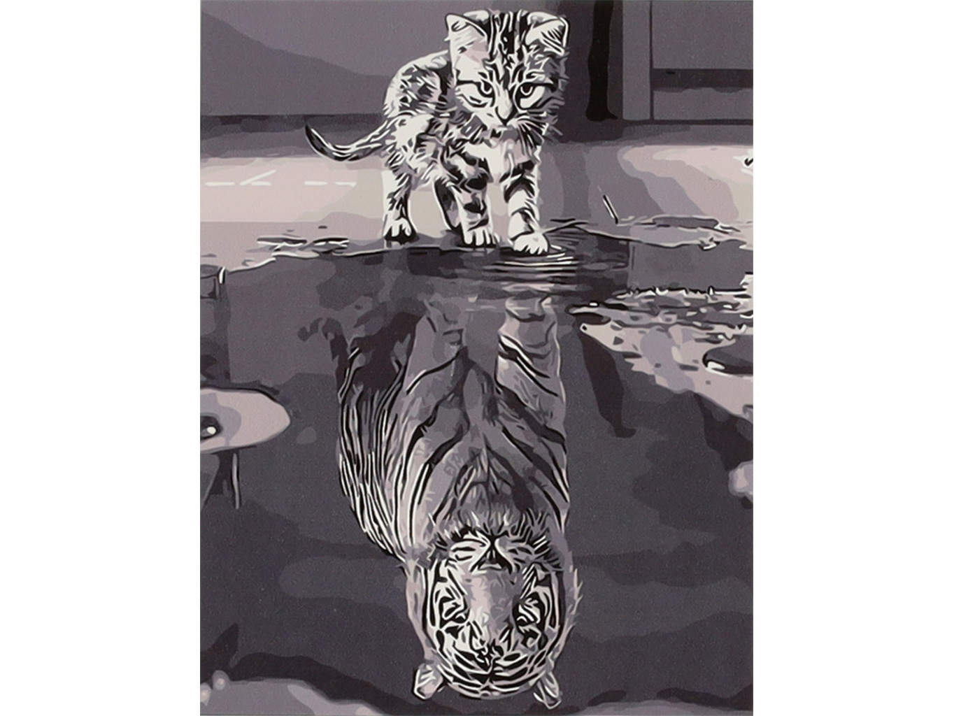 Malování podle čísel - Kotě a Tygr - 50x40 cm