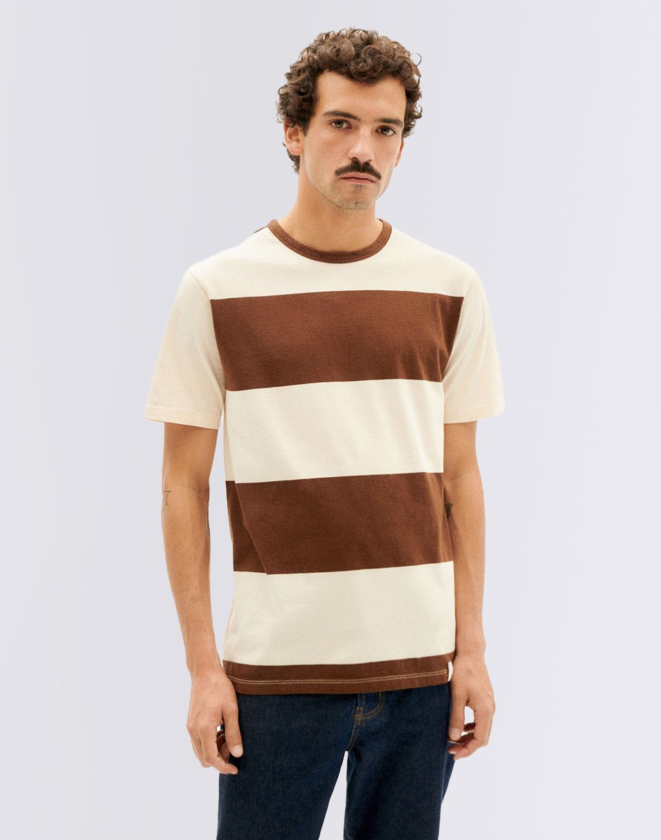 Thinking MU Chocolate Stripes T-Shirt CHOCOLATE S