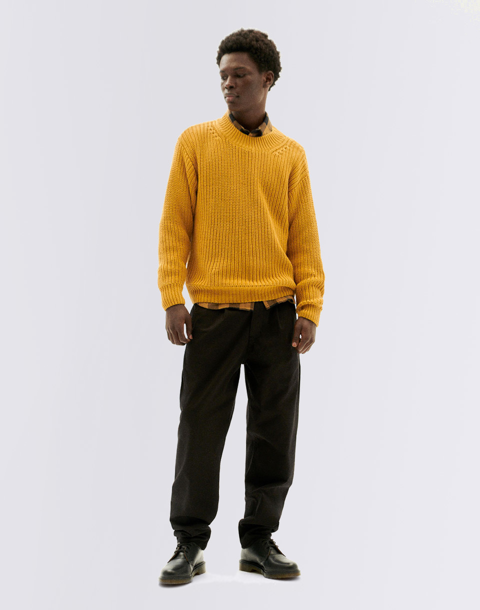 Thinking MU Mustard Julio Knitted Sweater MUSTARD S