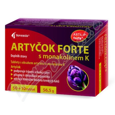Artyčok Forte s monakolinem K 50+10 tablet