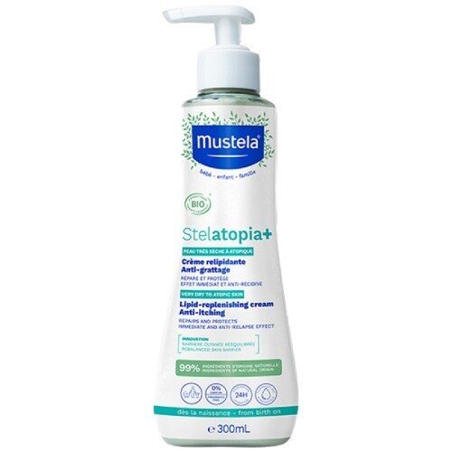 Mustela Stelatopia+ výživný zklidňující krém Lipid-Replenishing Cream Anti-Itching 300 ml