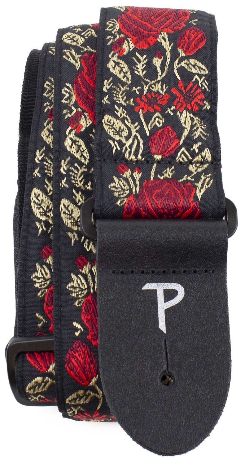 Perri's Leathers 7634 Jacquard Red/Gold Roses
