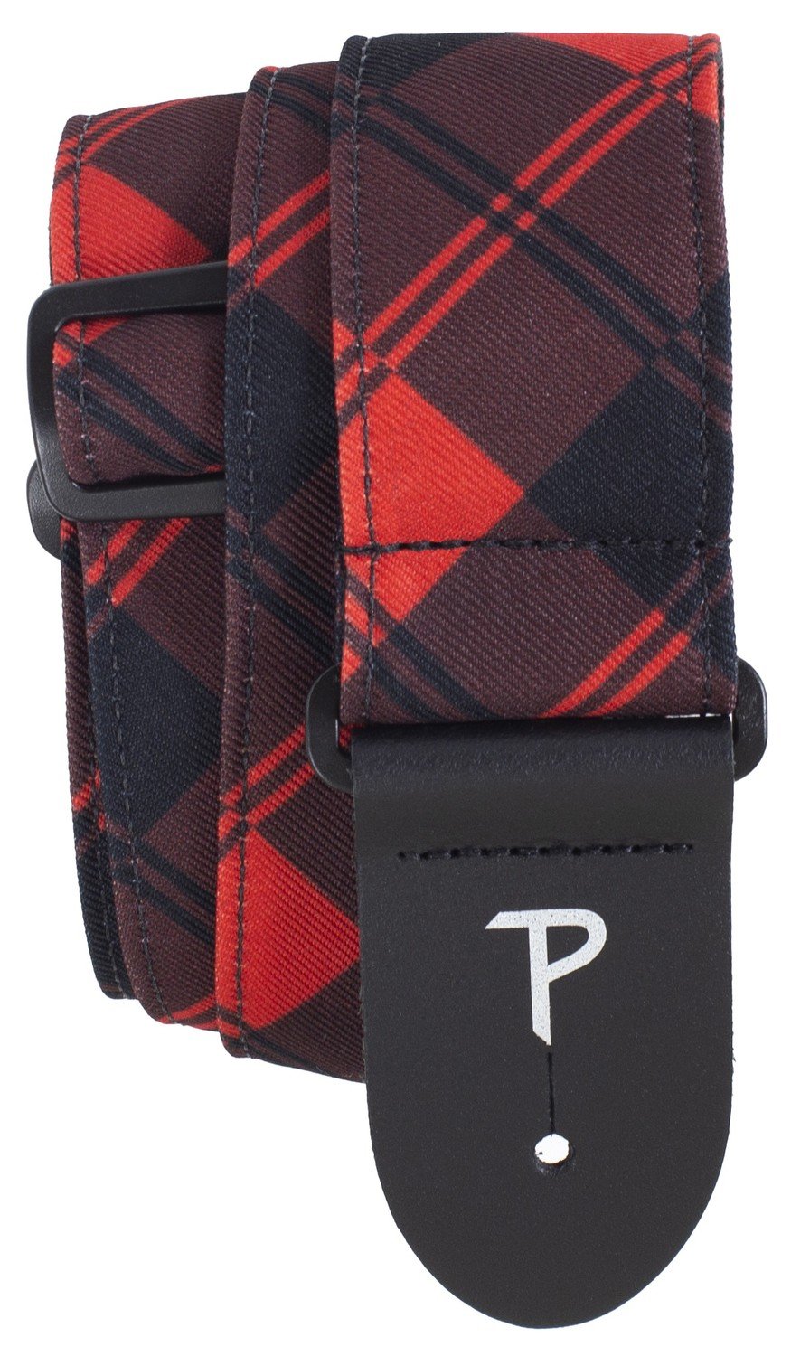 Perri's Leathers 7643 Design Fabric Strap Red/Black Plaid