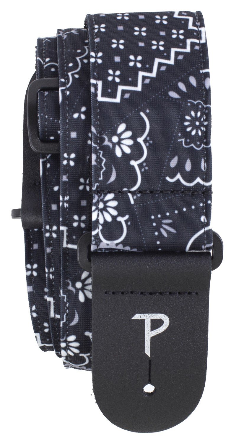 Perri's Leathers 7641 Design Fabric Strap Black Bandana