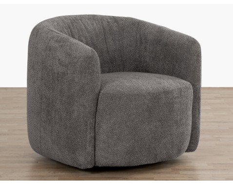 Otočné křeslo Alken, kouřově šedá látka