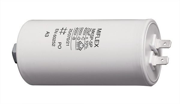 25uF/450V motorový kondenzátor MKSP-5P - fastony, 45x83mm