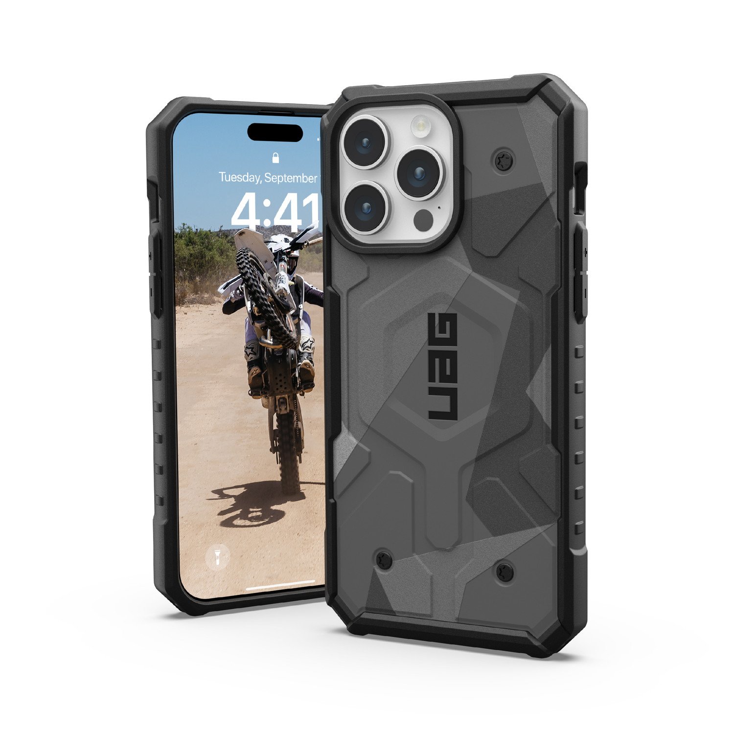 Urban Armor Gear Ochranný kryt na iPhone 15 Pro MAX - UAG, Pathfinder SE MagSafe Geo Camo