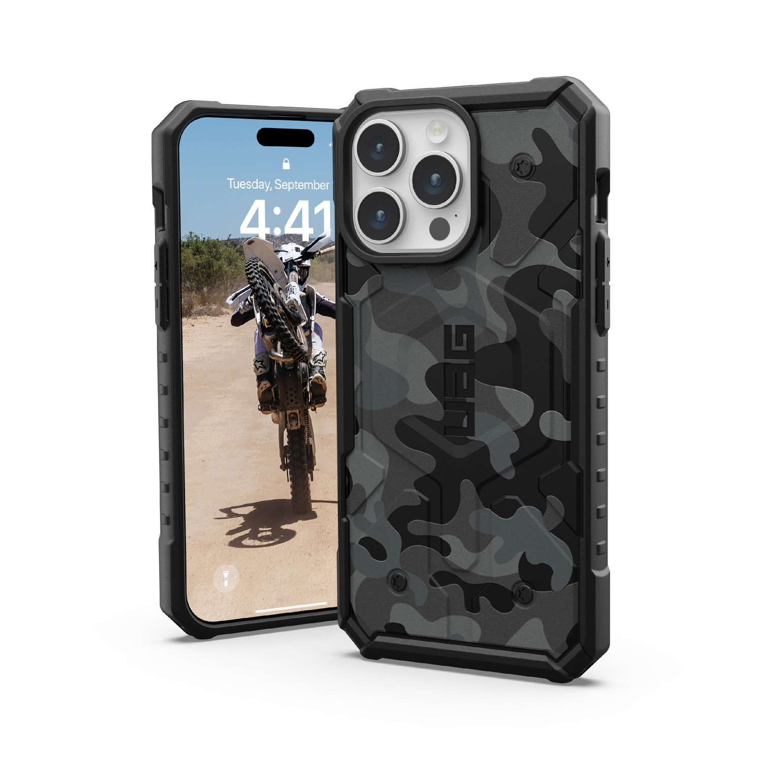 Urban Armor Gear Ochranný kryt na iPhone 15 Pro MAX - UAG, Pathfinder SE MagSafe Midnight Camo