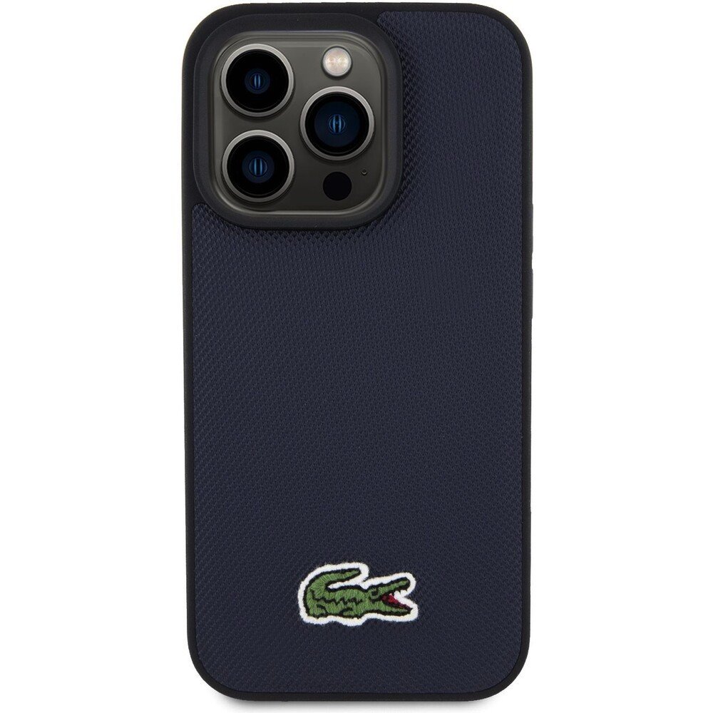 Lacoste Iconic Petit Pique Woven Logo Magsafe kryt iPhone 15 Pro Max modrý