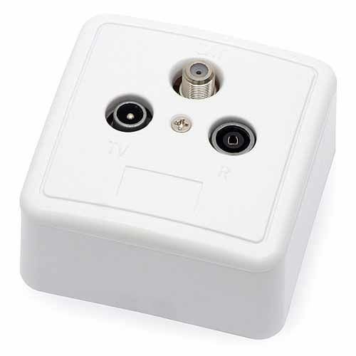 Účastnická zásuvka koncová se SAT UZS08 2,5dB IVO