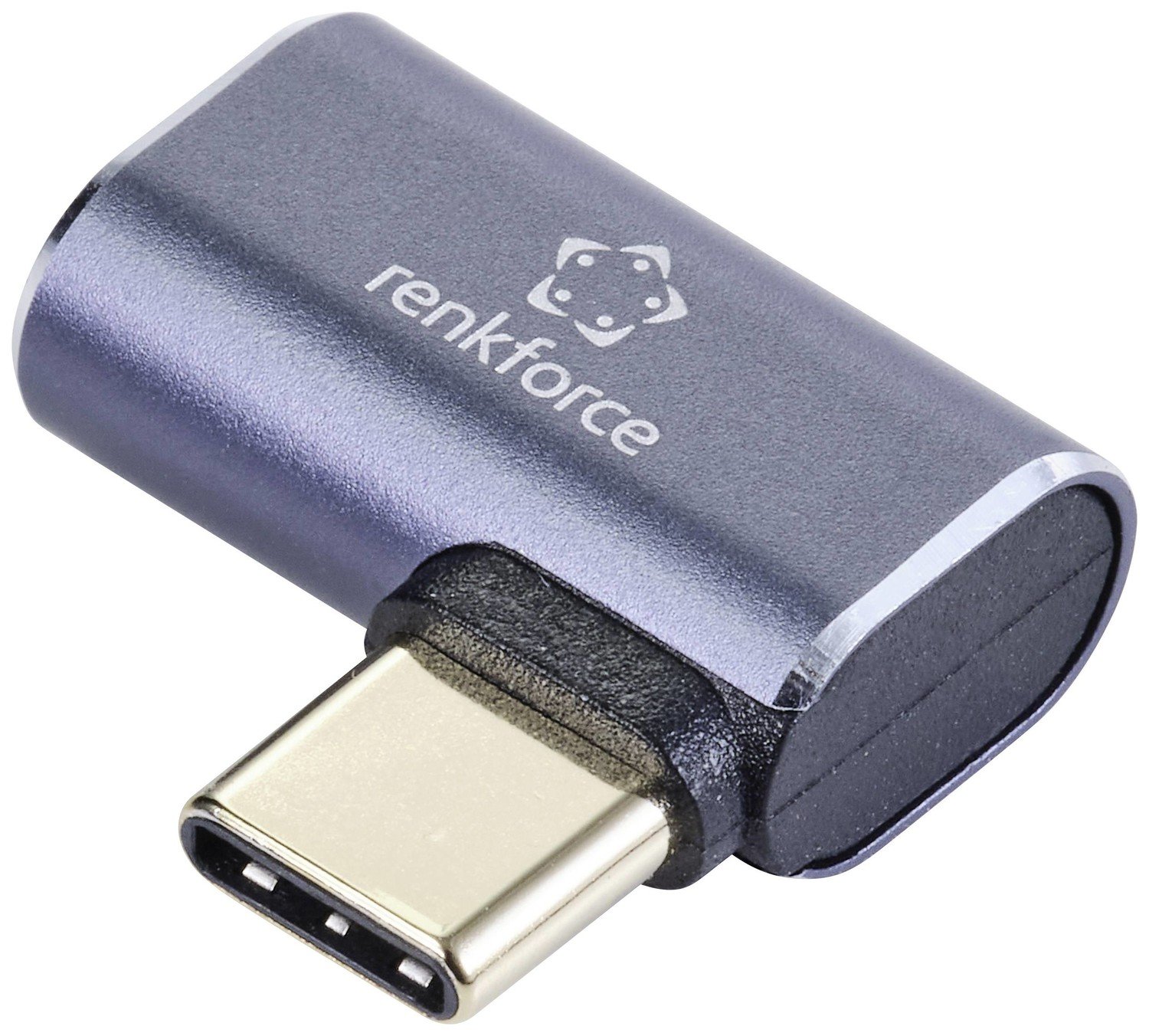 Renkforce USB3® adaptér [1x Konektor USB4® - 1x USB-C® zásuvka] 90° zatočeno doleva, hliníková zástrčka