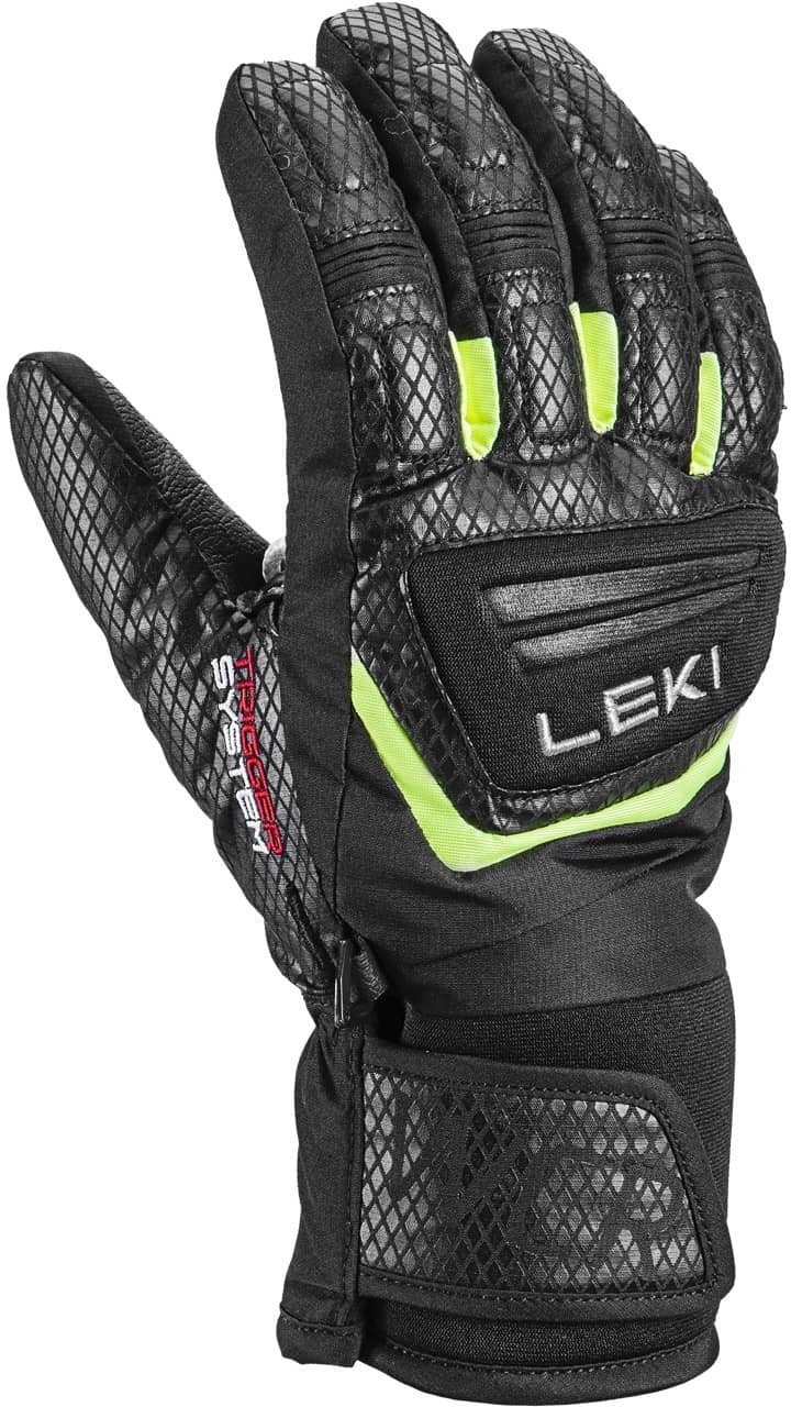 Leki WCR Team 3D Junior - black/ice lemon 8.0