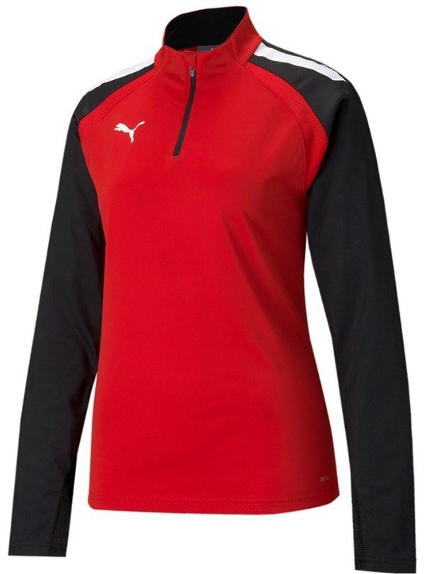 Triko s dlouhým rukávem Puma teamLIGA 1 4 Zip Top W  Red- Bla