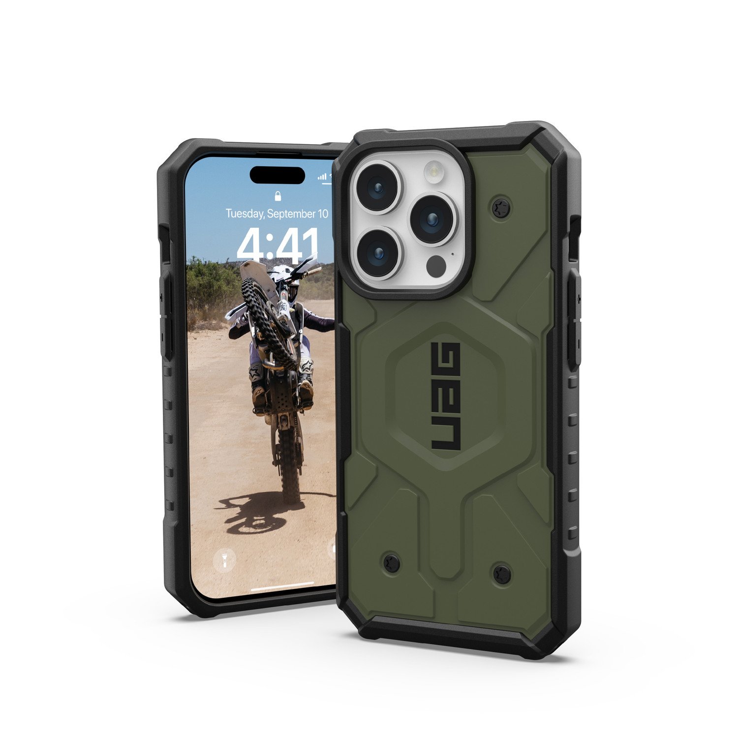 Urban Armor Gear Ochranný kryt na iPhone 15 Pro - UAG, Pathfinder MagSafe Olive Drap